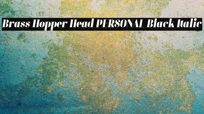 Brass Hopper Head PERSONAL Black Italic Example 3