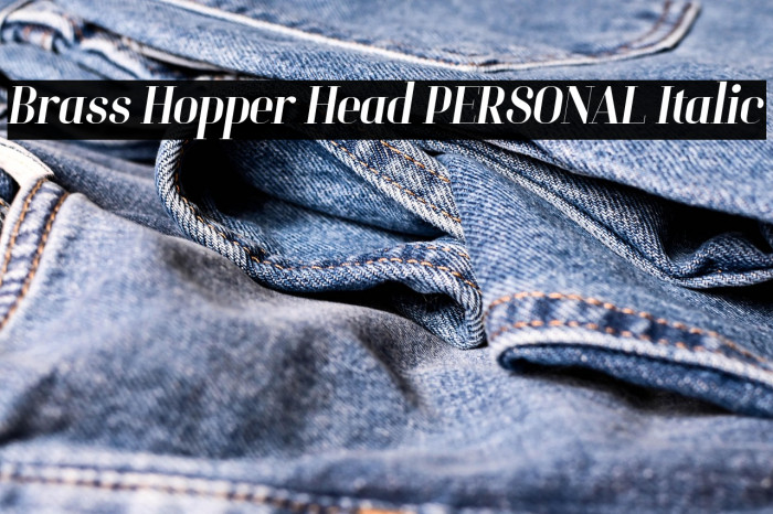 Brass Hopper Head PERSONAL Italic Example 2