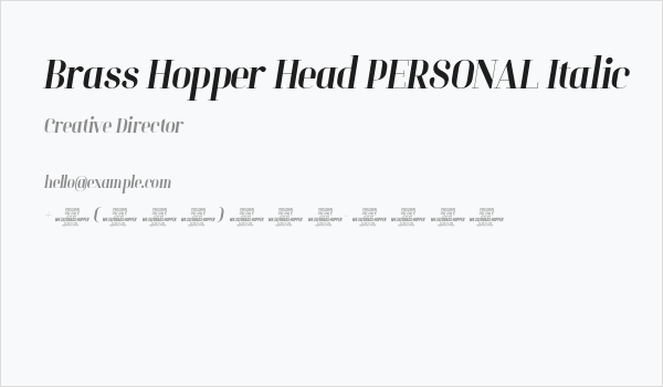 Brass Hopper Head PERSONAL Italic Business Card