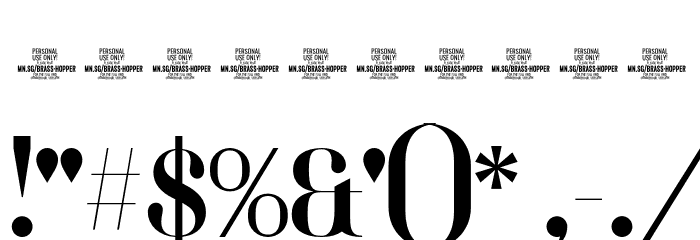 Brass Hopper Head PERSONAL Regular Font OTHER CHARS
