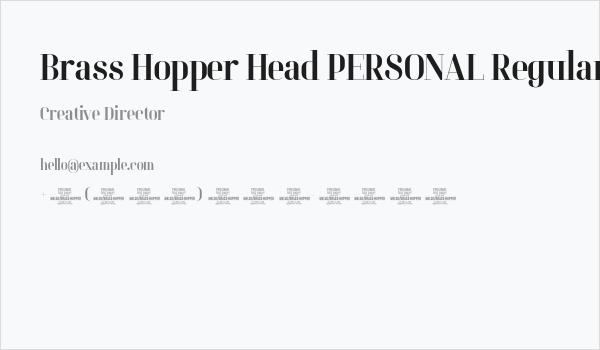 Brass Hopper Head PERSONAL Regular Business Card