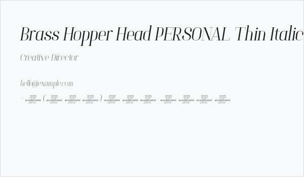 Brass Hopper Head PERSONAL Thin Italic Business Card