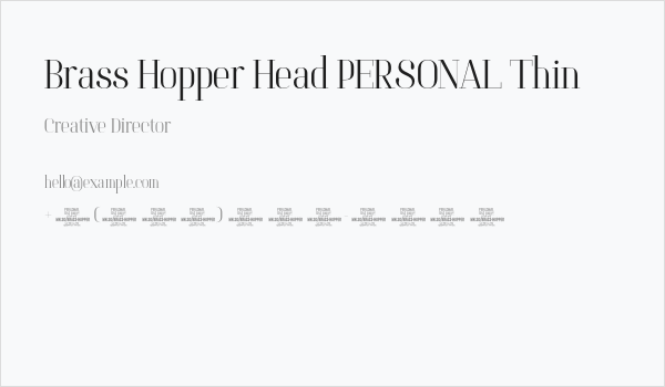 Brass Hopper Head PERSONAL Thin Business Card