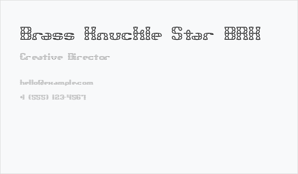 Brass Knuckle Star BRK Business Card