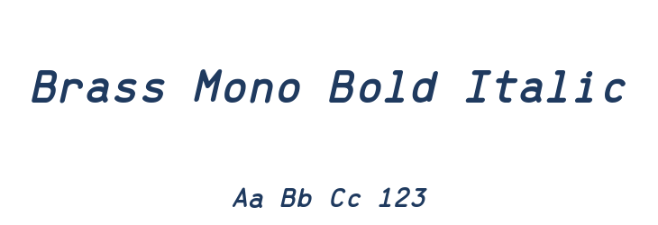 Brass Mono Bold Italic Font Preview