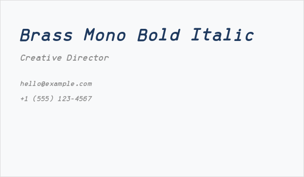 Brass Mono Bold Italic Business Card