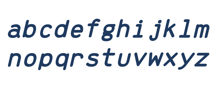 Brass Mono Bold Italic Lowercase