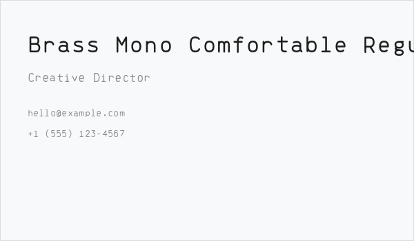 Brass Mono Comfortable Regular Business Card