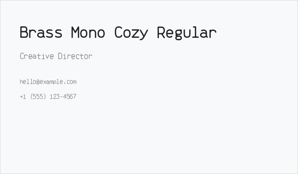 Brass Mono Cozy Regular Business Card