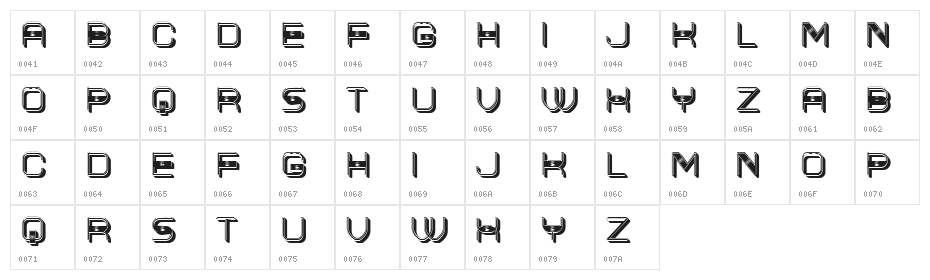 Brass Regular Character Map