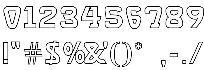 Brassett_Outline Font OTHER CHARS