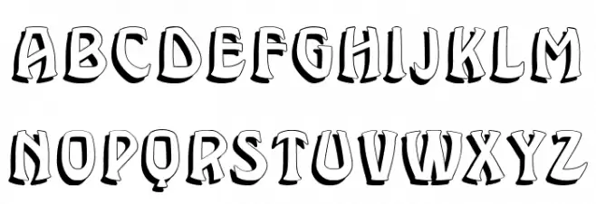 Brassica Hollow Regular フォント 大文字