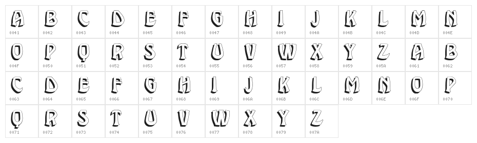 Brassica Hollow Regular Character Map