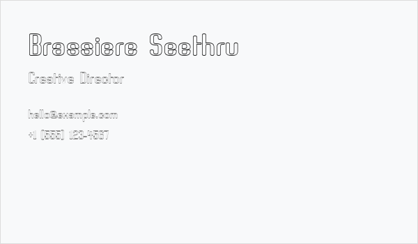 Brassiere Seethru Business Card