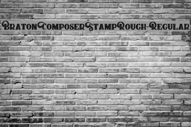 BratonComposerStampRough-Regular Font examples