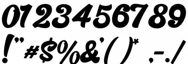 Bratsy Script Demo Reguler Font OTHER CHARS