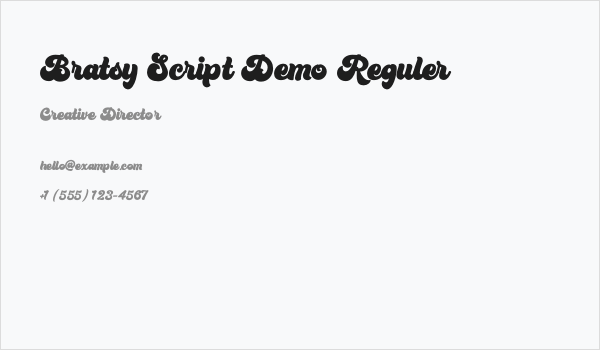 Bratsy Script Demo Reguler Business Card