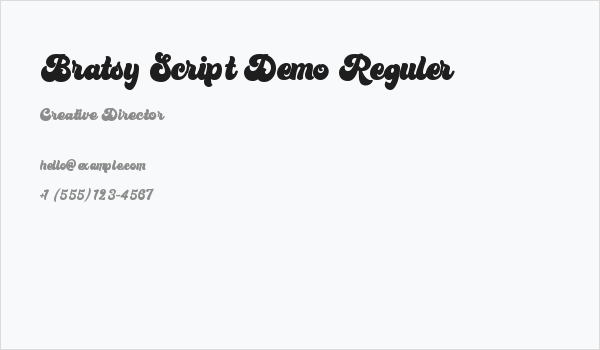 Bratsy Script Demo Reguler Business Card
