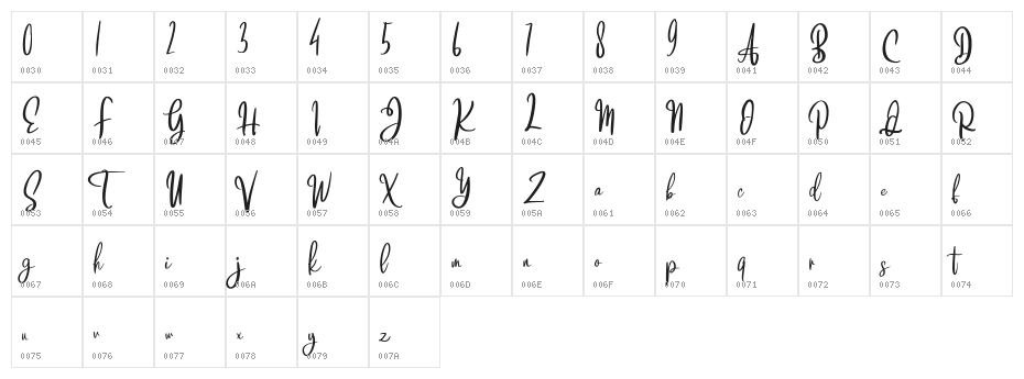 Brattsoon FREE Character Map