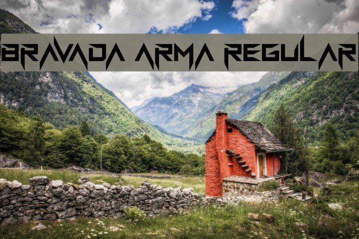 BravAda Arma Regular Font examples