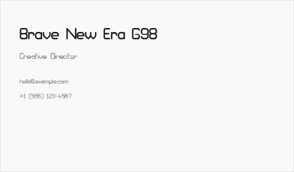 Brave New Era G98 Business Card