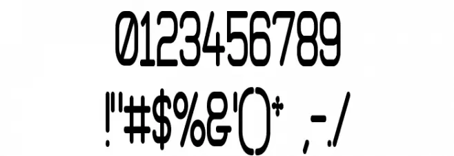 Brave New Era [narrow] G98 Font OTHER CHARS