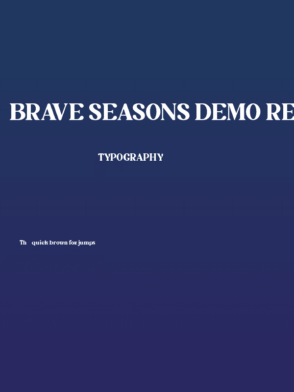 Brave Seasons DEMO Regular Poster