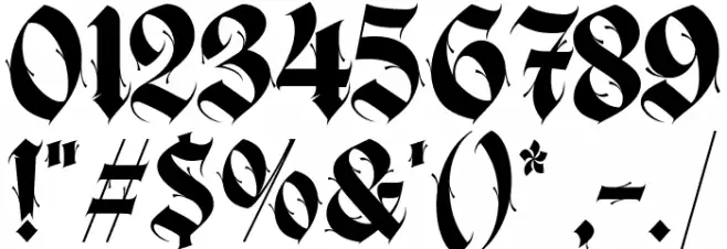 Brave Thorn Regular Font OTHER CHARS