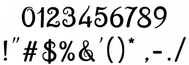 BrazilianScriptFill Font OTHER CHARS