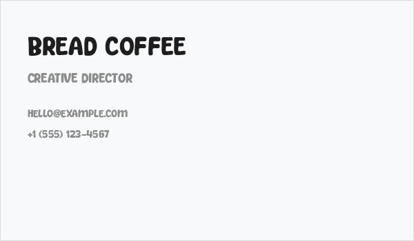 Bread Coffee Business Card