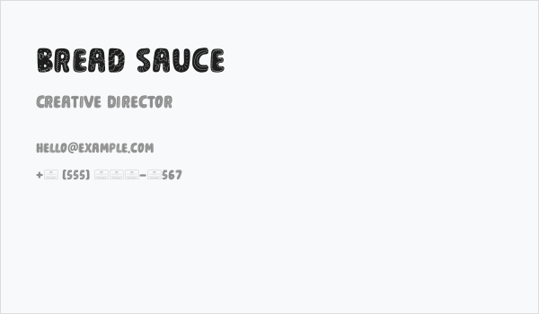 Bread Sauce Business Card