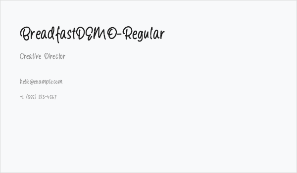 BreadfastDEMO-Regular Business Card