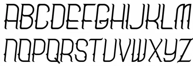 Breadly Italic फ़ॉन्ट अपरकेस