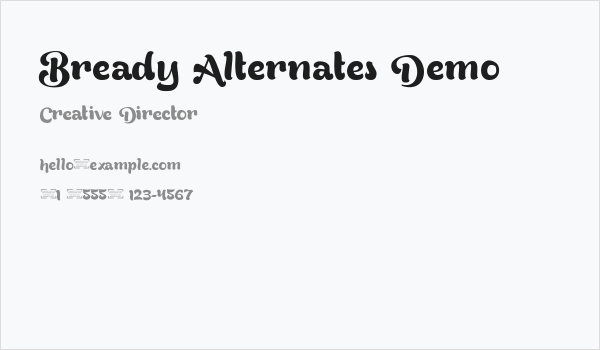 Bready Alternates Demo Business Card