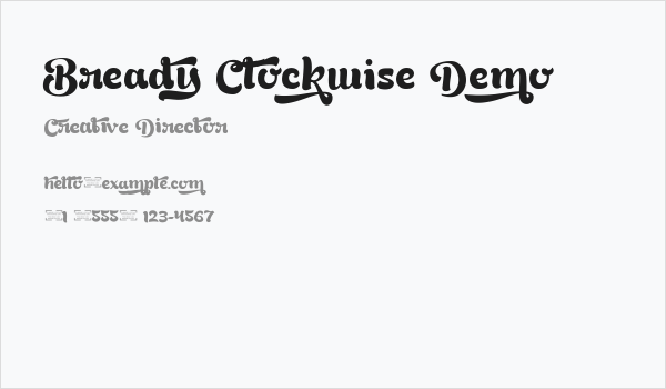 Bready Clockwise Demo Business Card