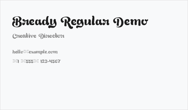 Bready Regular Demo Business Card