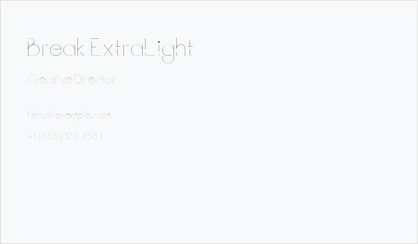 Break ExtraLight Business Card