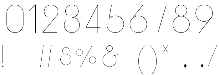 Break Fill ExtraLight Font OTHER CHARS