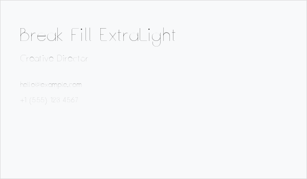 Break Fill ExtraLight Business Card