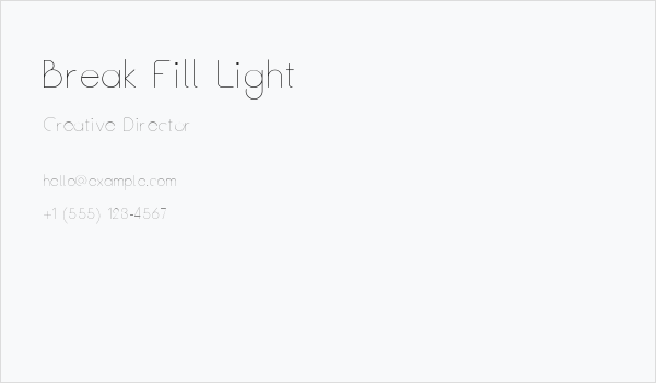 Break Fill Light Business Card