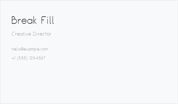 Break Fill Business Card