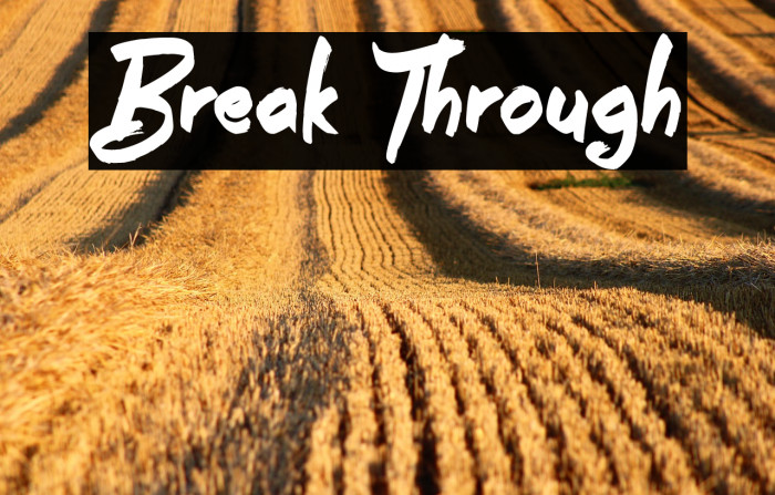 Break Through Schriftart examples