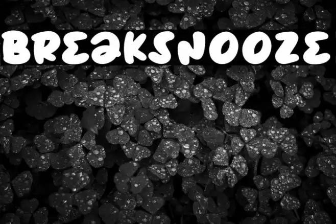 BreakSnooze Font examples
