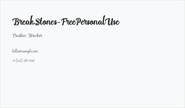 BreakStones-FreePersonalUse Business Card