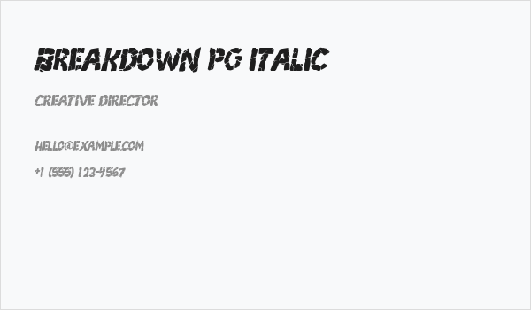 Breakdown PG Italic Business Card