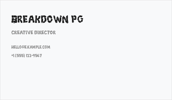 Breakdown PG Business Card