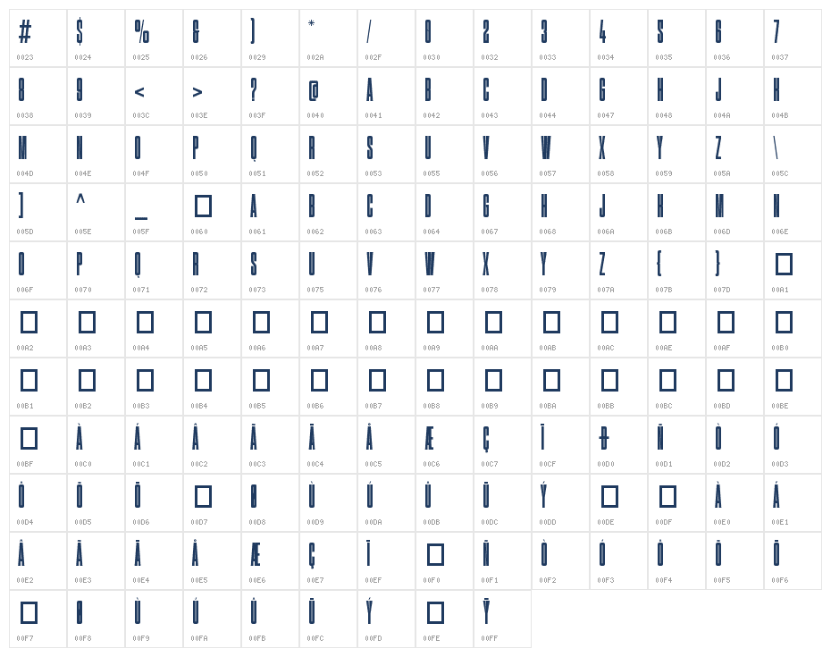Breaker Regular Character Map