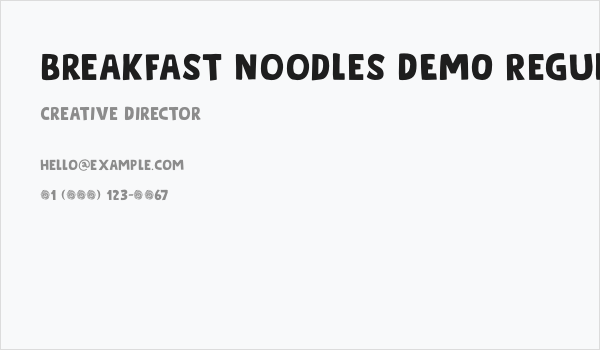 Breakfast Noodles DEMO Regular Business Card