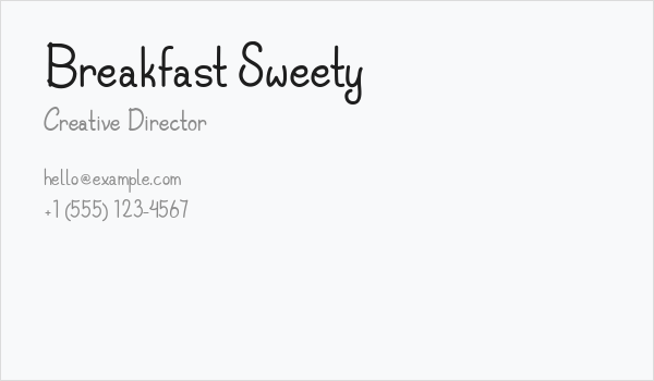 Breakfast Sweety Business Card