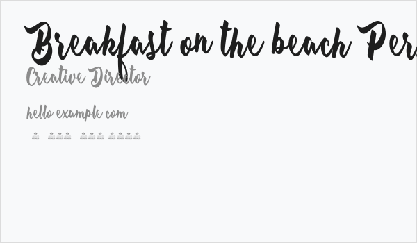 Breakfast on the beach Personal Use  Business Card